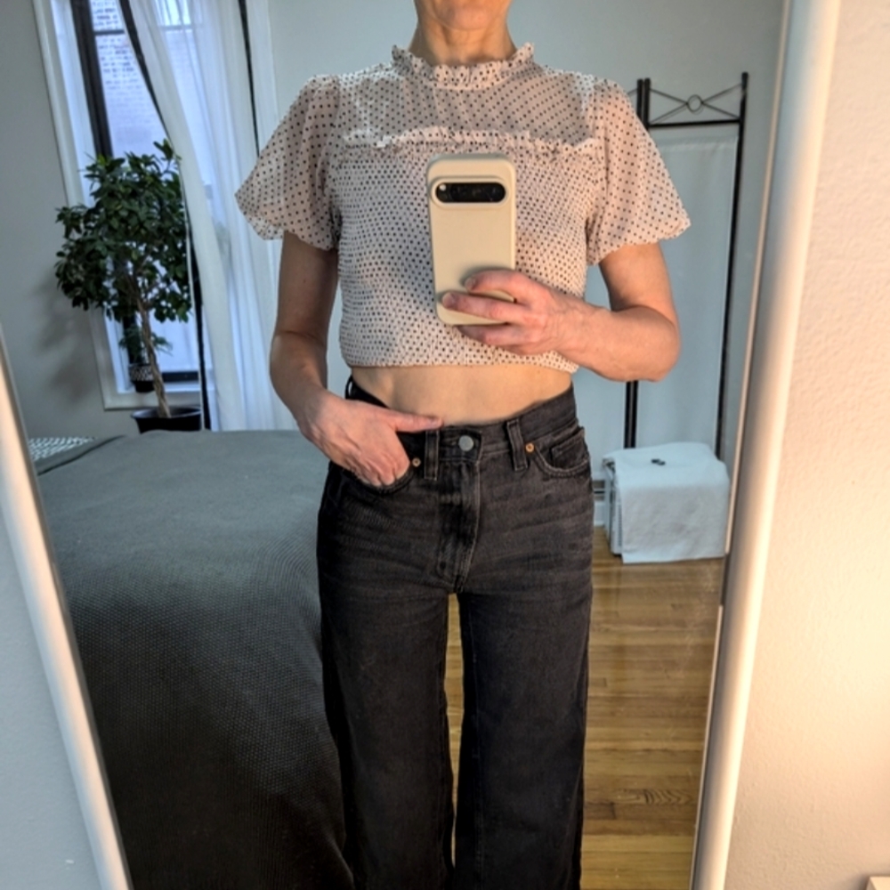 Polka Dot Ruffle Blouse - Picture 6 of 6